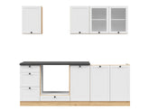 Junona Line kjøkkensett - Hvit/Eik - 220 cm